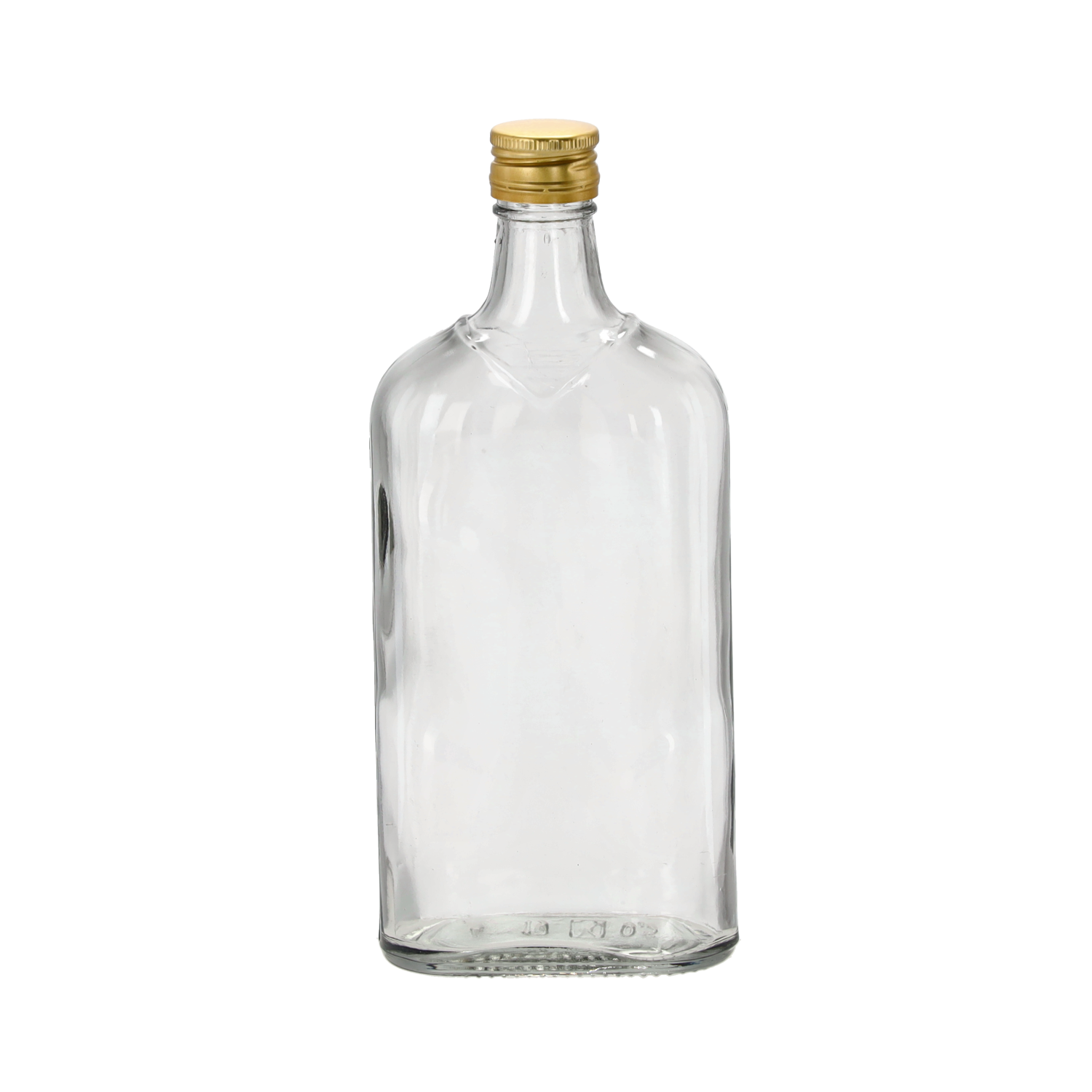 Sklenená transparentná fľaša so zlatým kovovým uzáverom 500 ml 31869 - obrázok 1