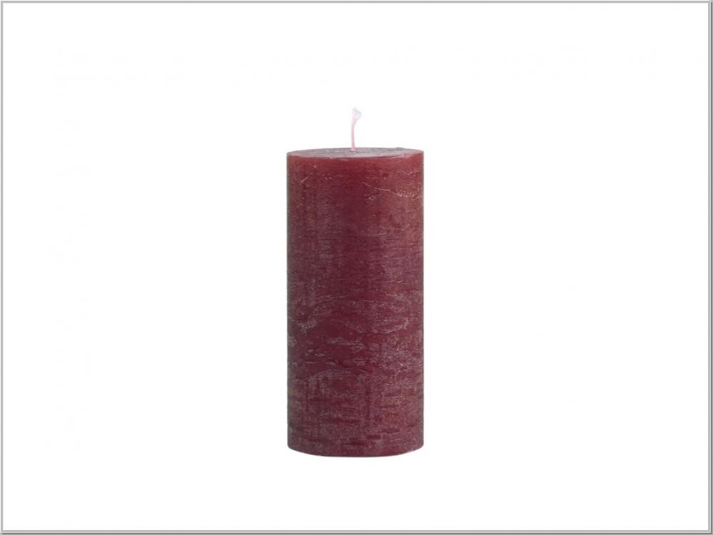 Rustikálna stĺpová sviečka v tmavočervenej farbe 7x15 cm Chic Antique 35716 - obrázok 1