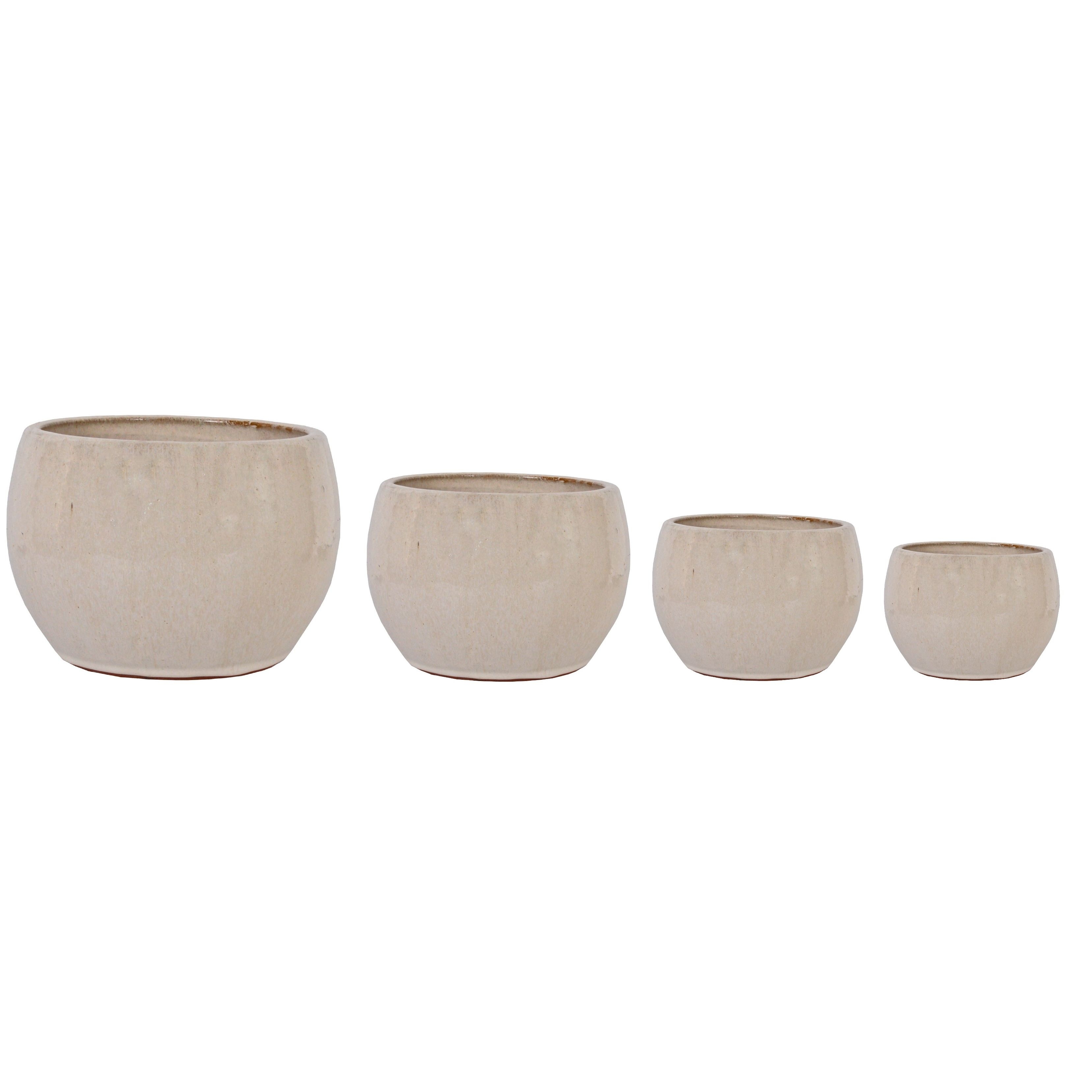 Keramický kvetináč malý S oválny glazovaný krémový outdoor 31 x 23 cm 35514 - obrázok 1