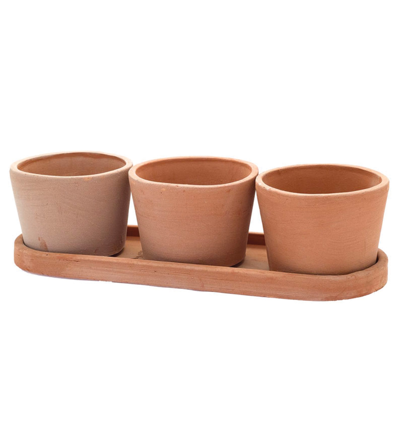 Terakotové kvetináče s podmiskou Vaso Tris Rotondo 46x14,5x11cm 44729 - obrázok 1
