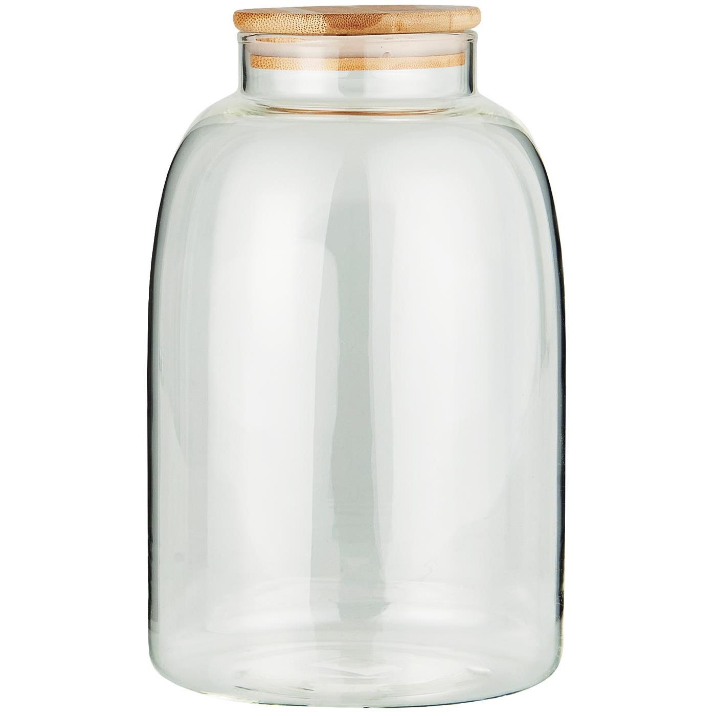 Ib Laursen Dóza sklo s bambusovým poklopom 15x23,5cm/3100ml 46464 - obrázok 1