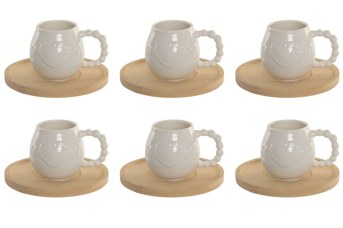 Set 6 ks šálok s podšálkou porcelán 150 ml 48086 - obrázok 1