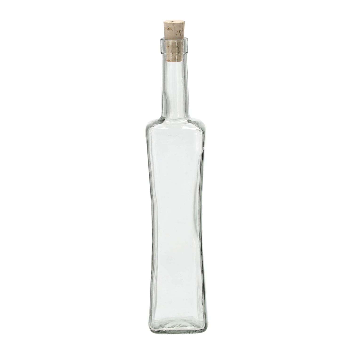 Sklenená transparentná fľaša Grand Quadro s korkovým uzáverom 500 ml 31871 - obrázok 1