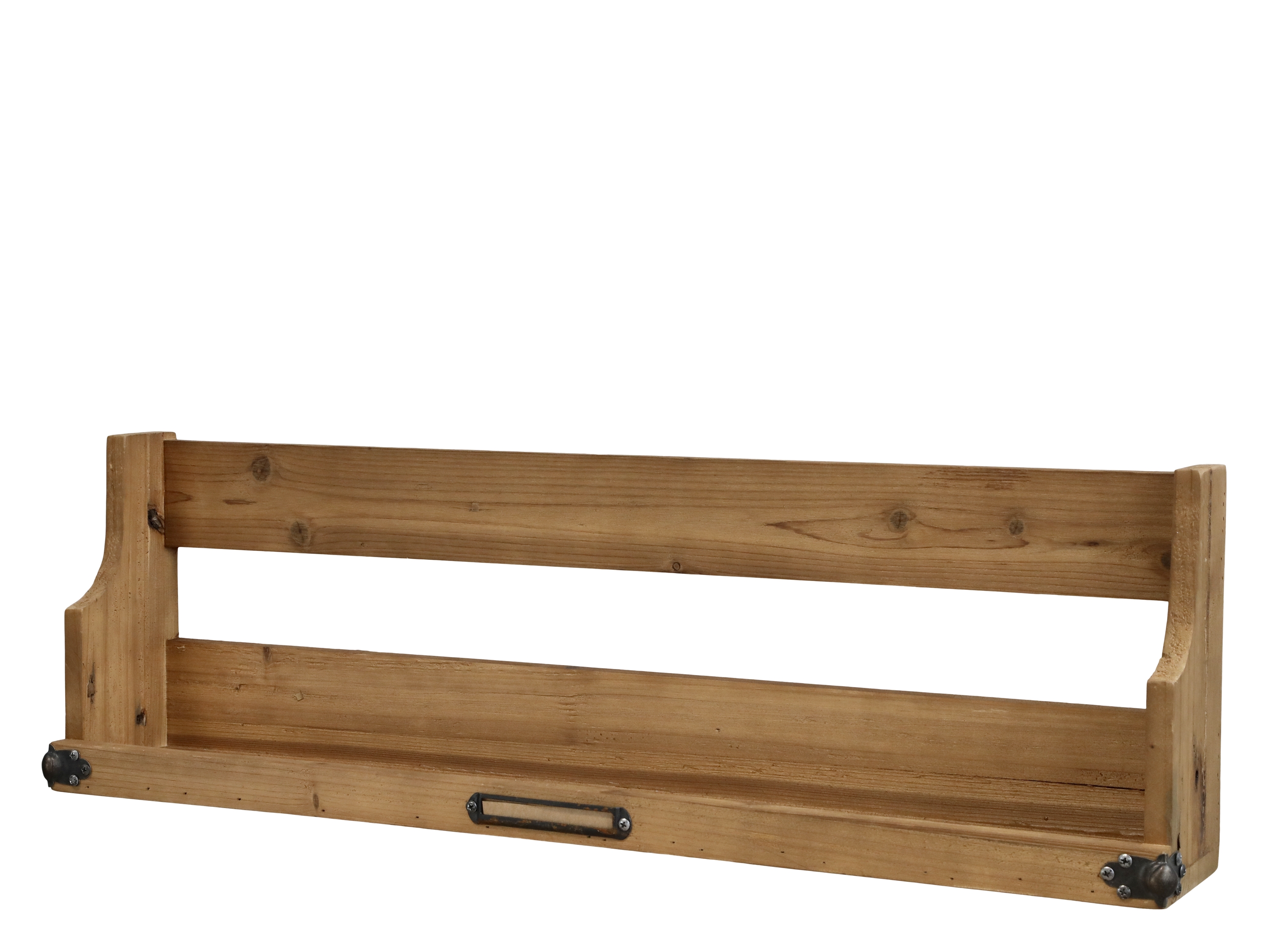Nástenná drevená polička s kovovými dekormi v prírodnej farbe 25x81x13,5 cm Chic Antique 38444 - obrázok 1