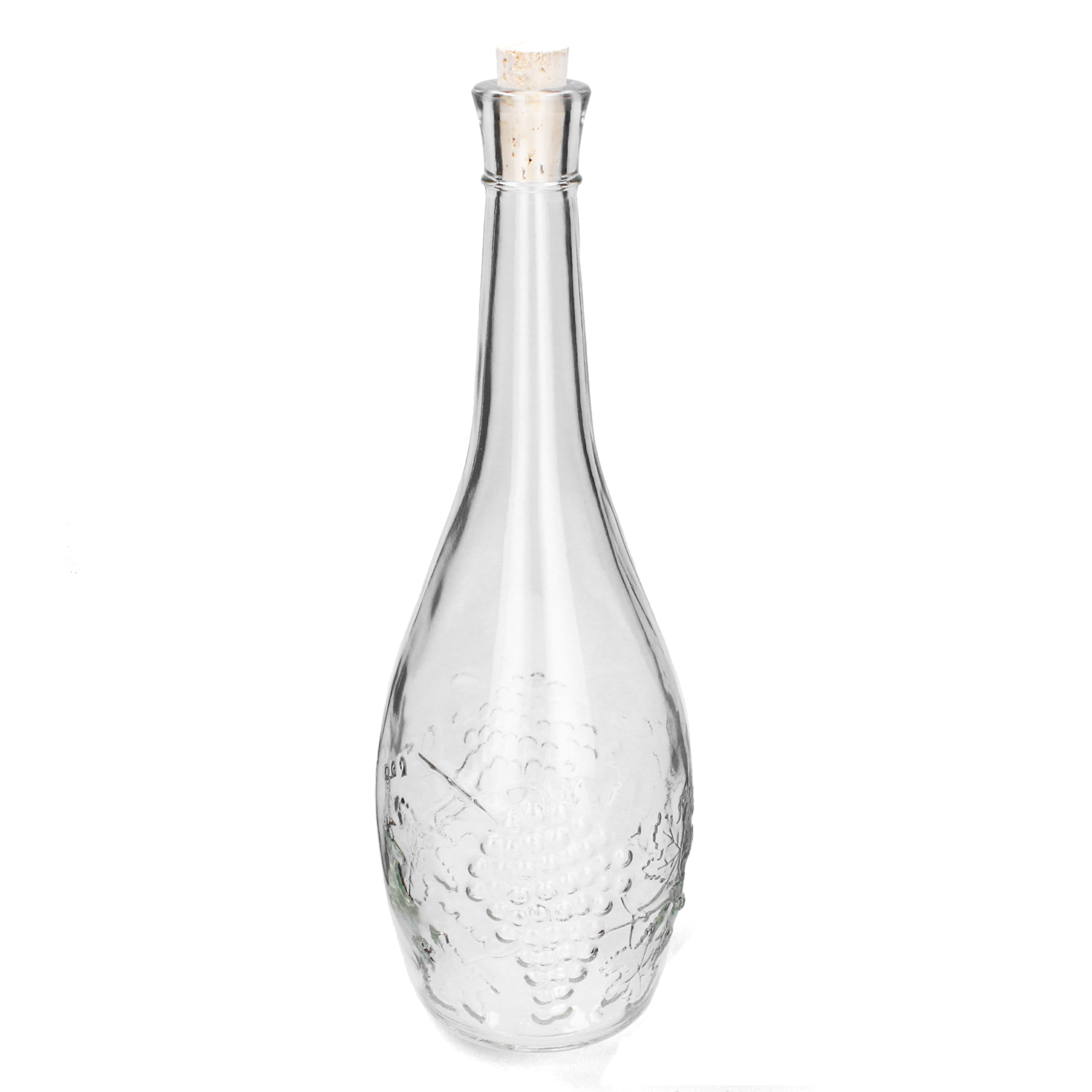 Sklenená transparentná fľaša s korkovým uzáverom a dekorovaním 1 liter 40812 - obrázok 1