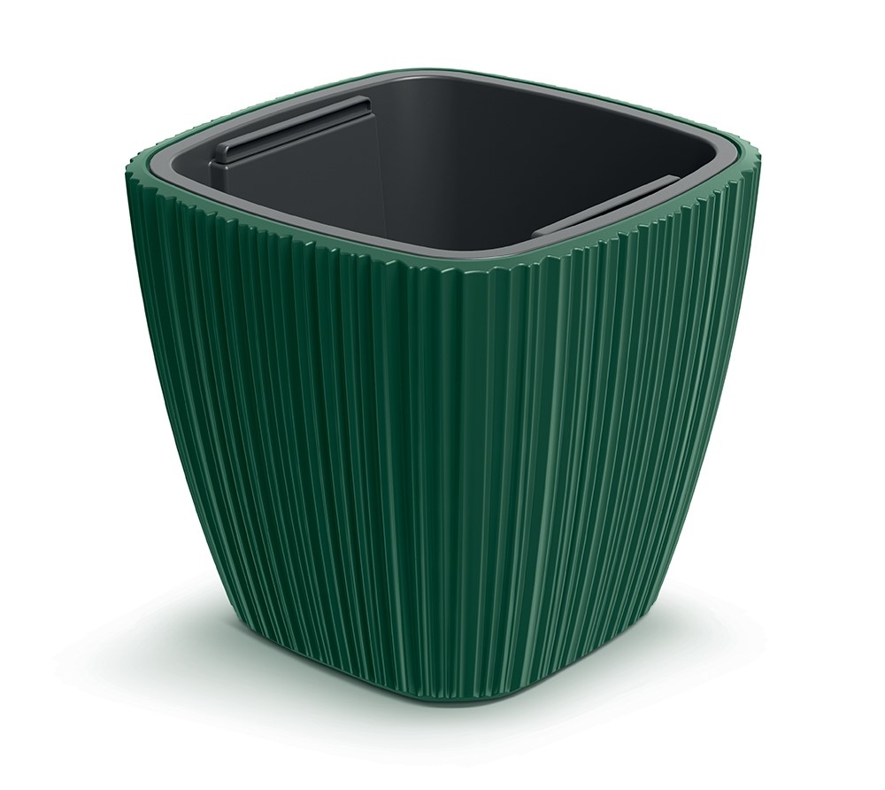 Prosperplast Kvetináč plast s vložkou Oro tmavozelený 29 cm 46595 - obrázok 1