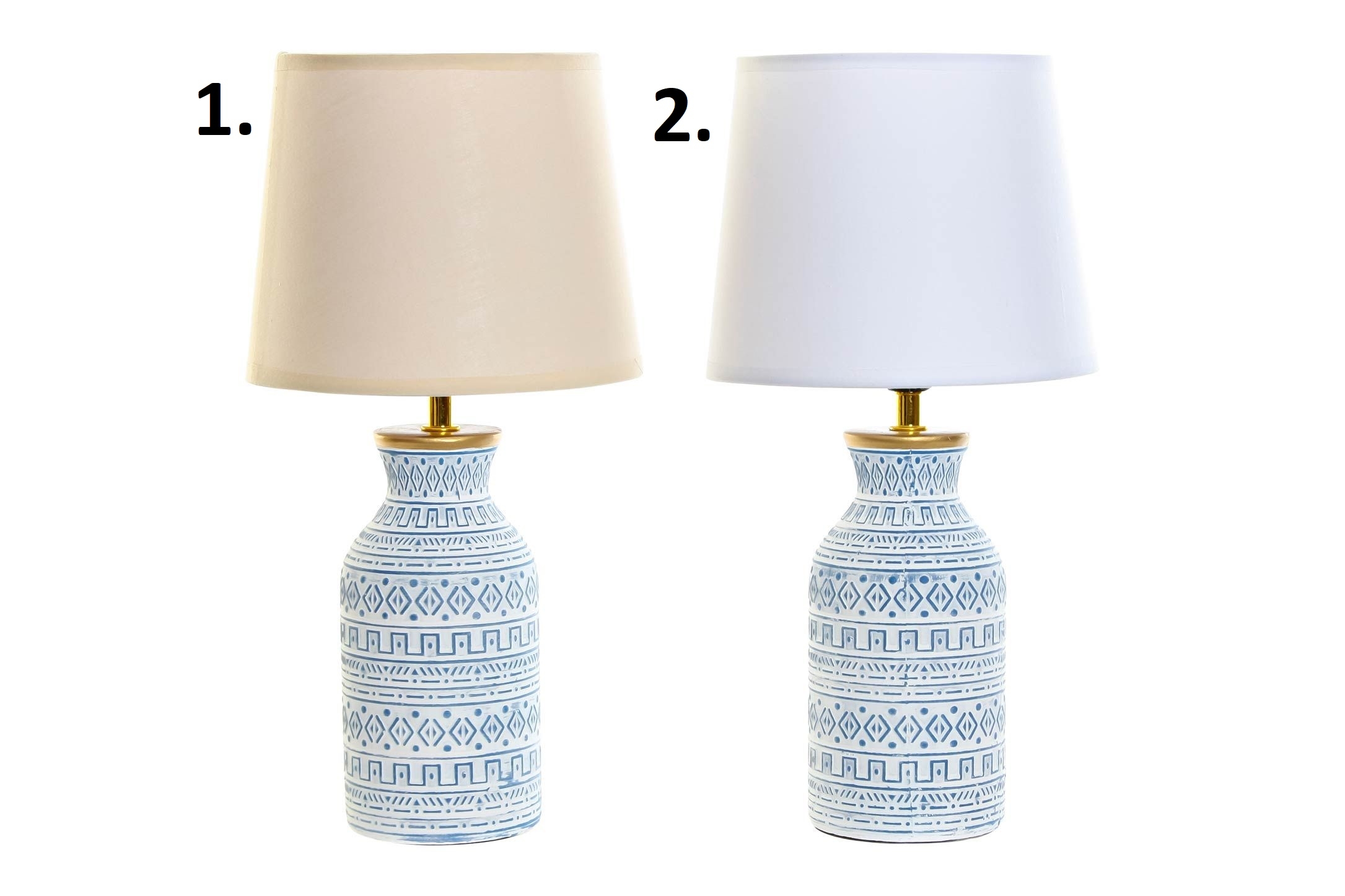 Keramická lampa s tienidlom s modrým dekorom v dvoch prevedeniach 20 x 20 x 39 cm 37016 - obrázok 1