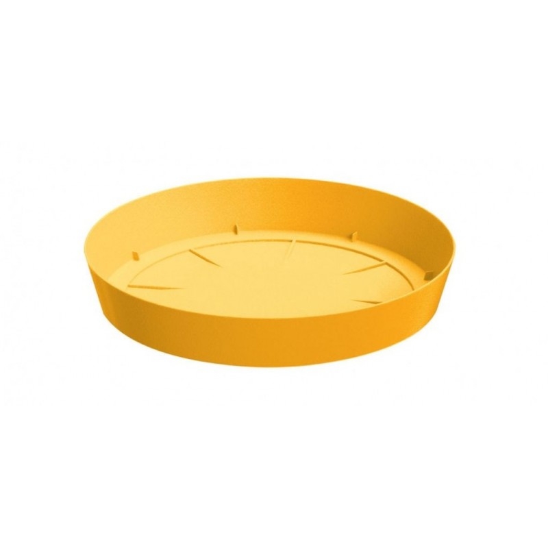 Plastová kruhová podmiska pod kvetináč LOFLY v žltom farebnom prevedení 12,5 cm 30343 - obrázok 1