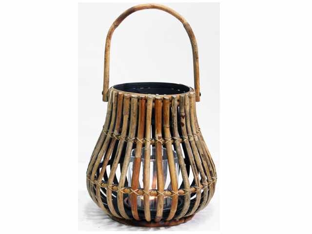 Ratanový lampáš v prírodnom farebnom prevedení s rúčkou 37 x 35 cm 42967 - obrázok 1
