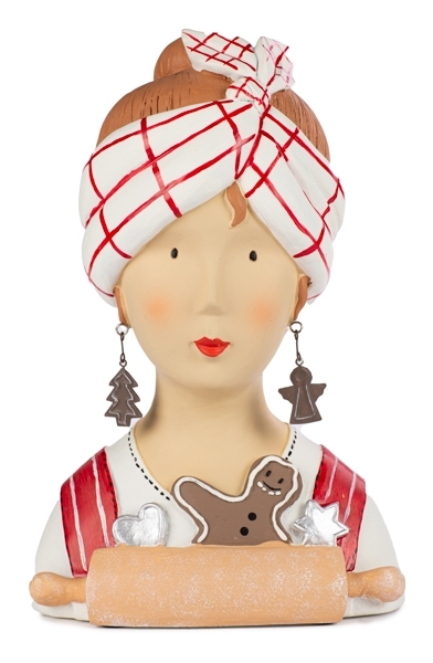 Baden Hlava polyresin Lady Ginger medovníková 30 cm 46782 - obrázok 1