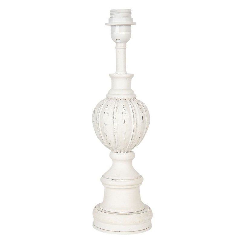 Drevená stolná lampa v bielom farebnom prevedení v ošúchanom vintage štýle 11 x 40 cm Clayre & Eef 42400 - obrázok 1