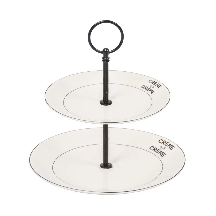 Porcelánový etažér krémový 28 x 23 cm 45048 - obrázok 1