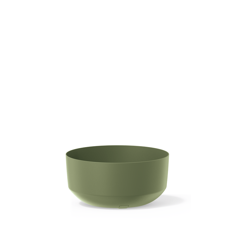 Plastový oválny kvetináč Gracia Standard Low v zelenej farbe na drevených nožičkách 23,5 cm 39256 - obrázok 1