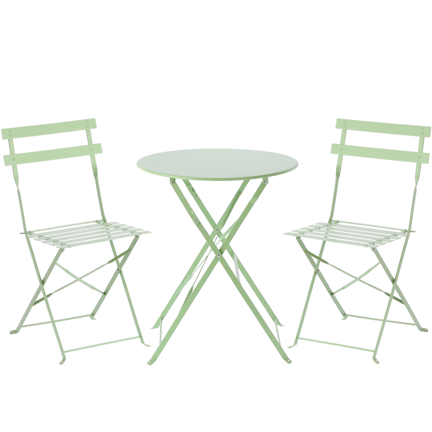 Set kovového stola a dvoch stoličiek zelená 60x60x71cm/42x45x81cm 45638 - obrázok 1