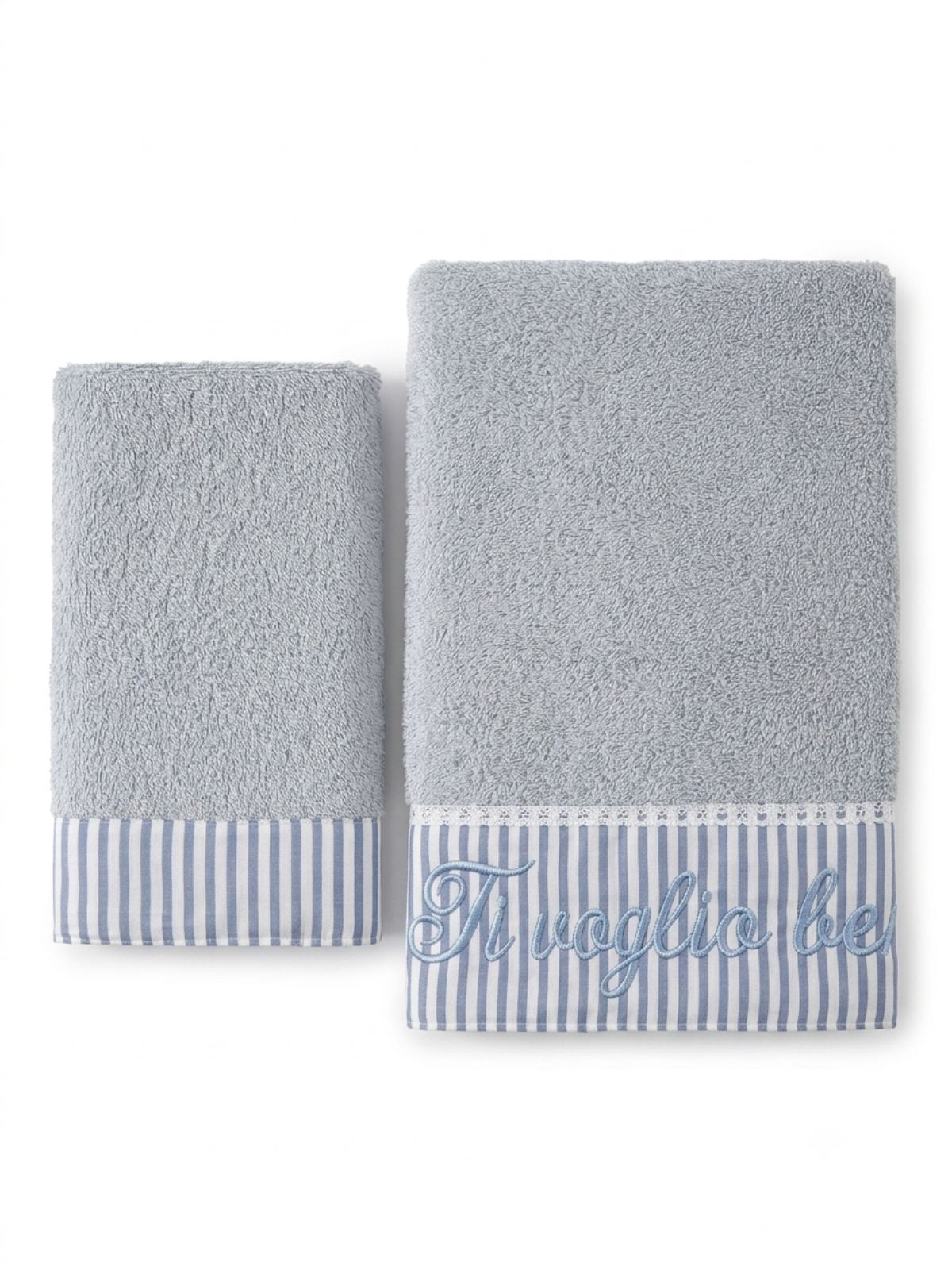 Blanc Maricló bavlnený set dvoch modrých uterákov s prúžkovaným bielo-modrým vzorom 30 x 50 50 x 90 cm 37245 - obrázok 1