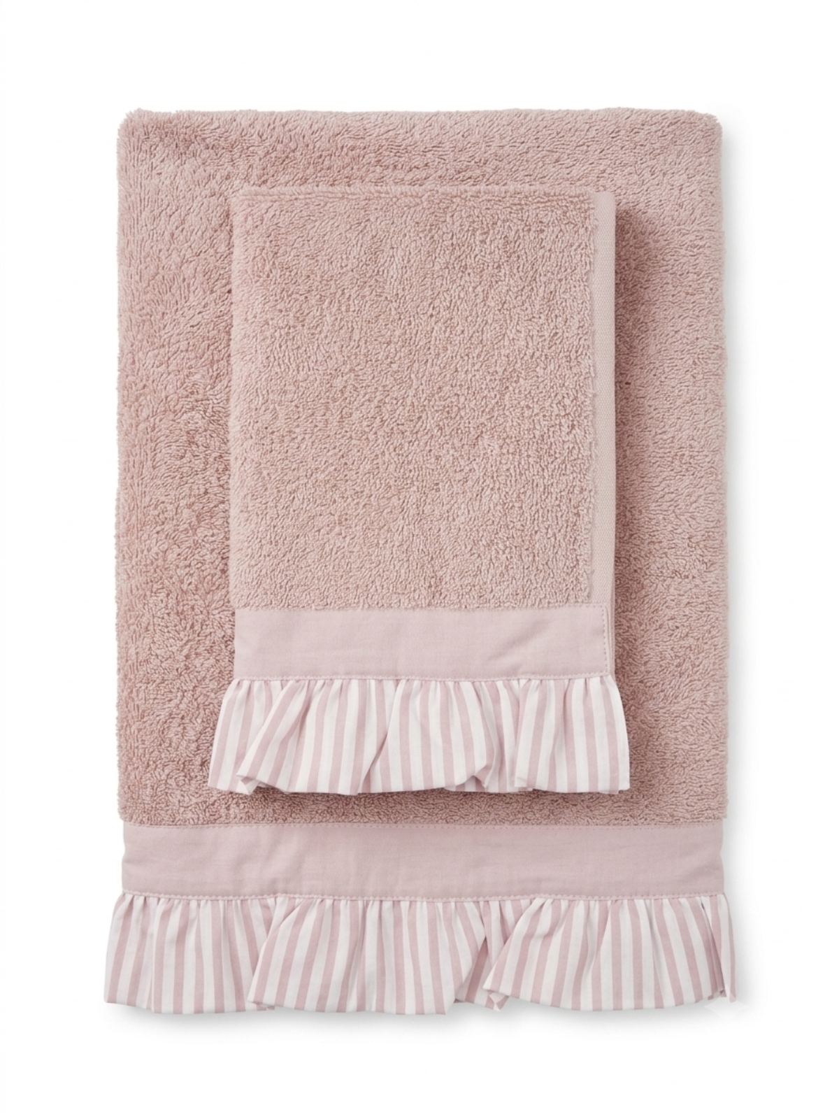 Blanc Maricló Bavlnený set dvoch ružových uterákov s volánovým lemovaním 30 x 50 50 x 90 cm 37268 - obrázok 1
